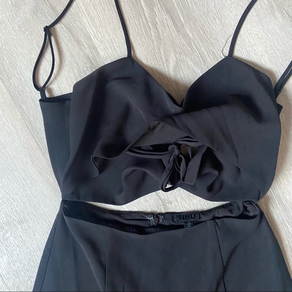 Revolve NBD Tie Me Down Black Midi Dress - Picture 4 of 15